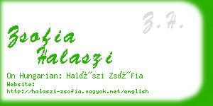 zsofia halaszi business card